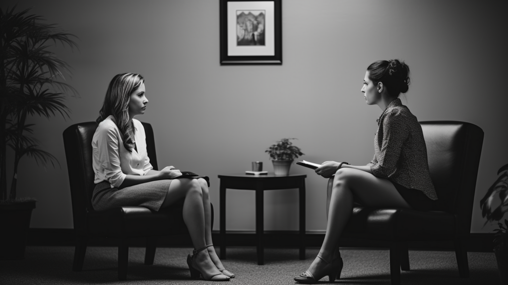 a therapist treating a patient in an office